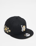 [New Era] New Era LA Dodgers 9fifty floral embroidered cap in black M-L BLACK