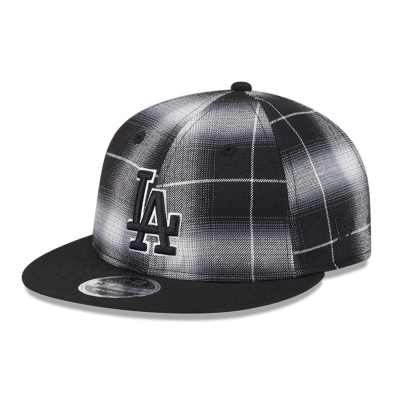 New Era - LA Dodgers - 9Fifty - Karierte Kappe in Schwarz