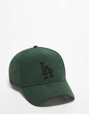 New Era - LA Dodgers 9Forty A Frame - Kappe aus Wildleder in Dunkelgrün