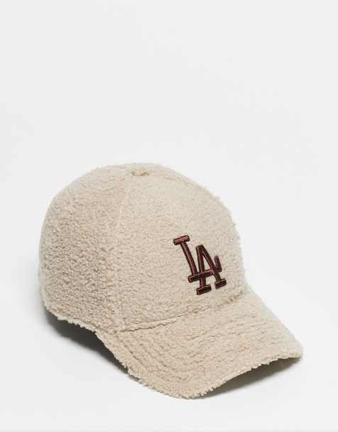 New Era LA Dodgers 9forty borg cap in beige - view 1
