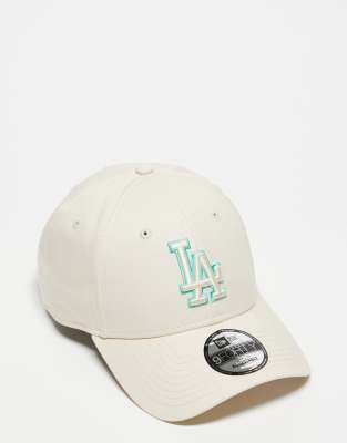 New Era - LA Dodgers 9forty - Cappellino color panna con logo - view 1
