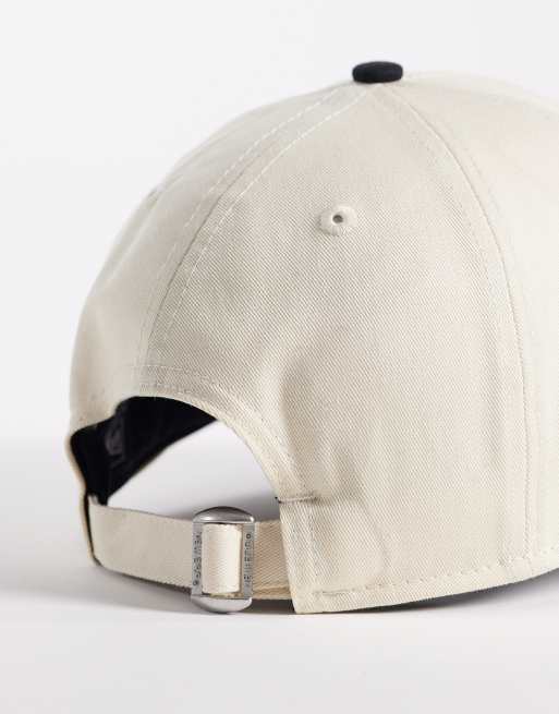 New Era LA Dodgers 9forty colourblock cap with contrast peak in cream/black, 3 of 3