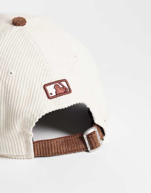 New Era LA Dodgers 9forty Cord-Cap mit kontrastierendem Schirm in Neutral/Grün, 3 von 3