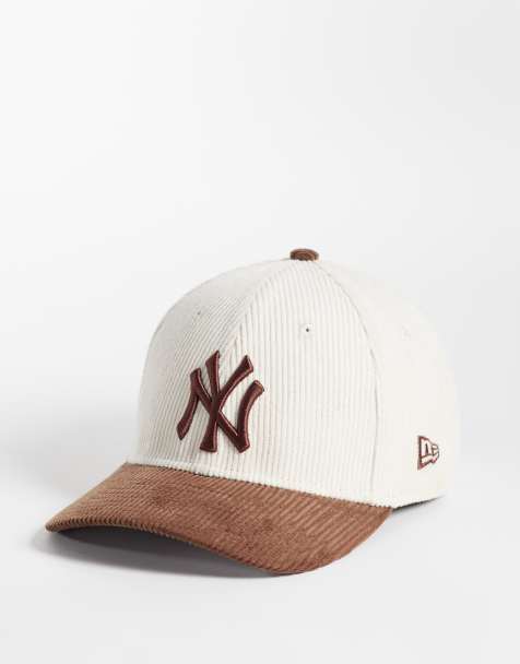 New Era LA Dodgers 9forty kasket i cord med kontrastskygge i neutral/brun - view 1