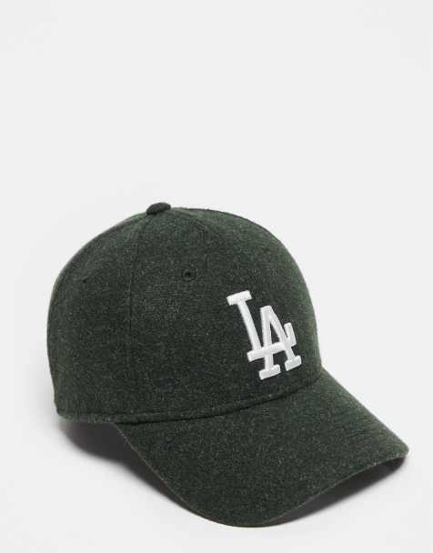 New Era LA Dodgers 9Forty melton wool cap in dark green - view 1