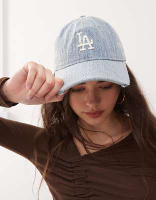 New Era 9FORTY Denim - Berretto Donna Con Logo Ricamato Los Angeles Dodgers - Cotone Blu