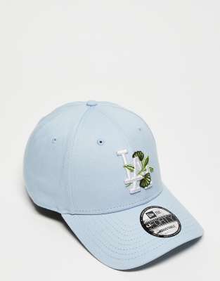 New Era - LA Dodgers - 9forty - Pet met logo met bloem in blauw - view 1