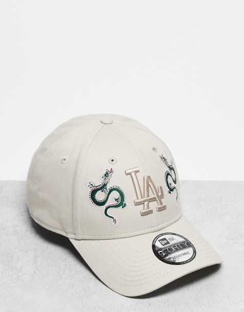 New Era LA Dodgers 9forty snake graphic cap in beige - view 1
