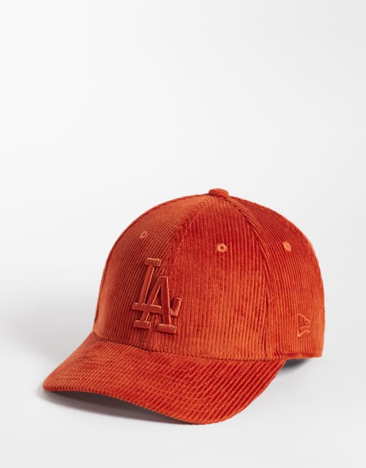 New Era LA Dodgers 9Forty tonal cord cap in orange