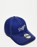 [New Era] New Era LA Dodgers 9Twenty contrast stitch cap in blue One Size Mid blue