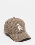 [New Era] New Era LA Dodgers 9Twenty houndstooth cap in brown One Size BROWN