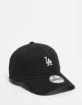 [New Era] New Era LA Dodgers 9Twenty unstructured mini logo cap in washed black One Size BLACK