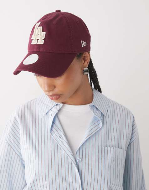 New Era – LA Dodgers – 9twenty – Vinröd damkeps med ostrukturerad filtlogga - view 1