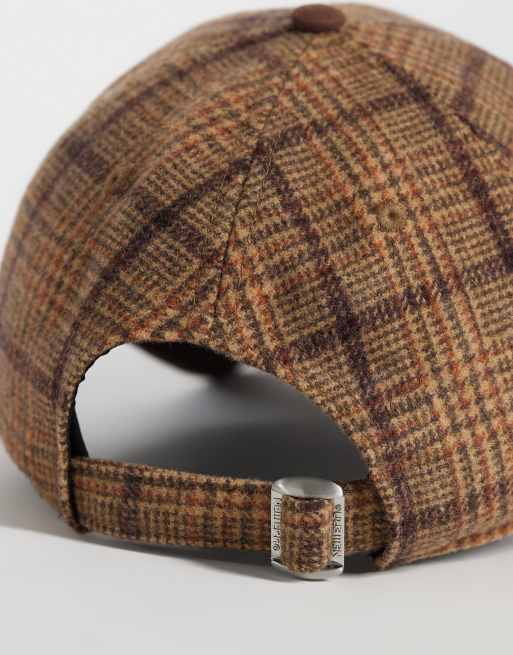 New Era LA Dodgers 9twenty wool mix check contrast peak cap in brown multi, 3 of 3