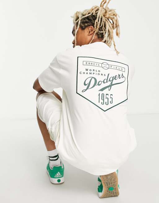 New Era LA Dodgers mesh applique t-shirt in green exclusive to ASOS