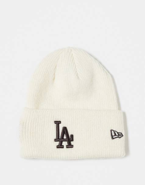 New Era – LA Dodgers – Beżowa czapka beanie z domieszką wełny i podwijanym dołem - view 1