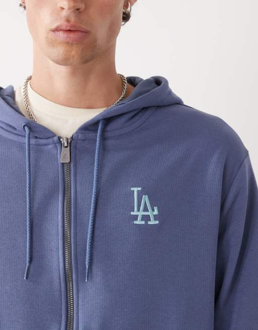 New Era – LA Dodgers – Blå huvtröja med liten logga och dragkedja, 4 av 5