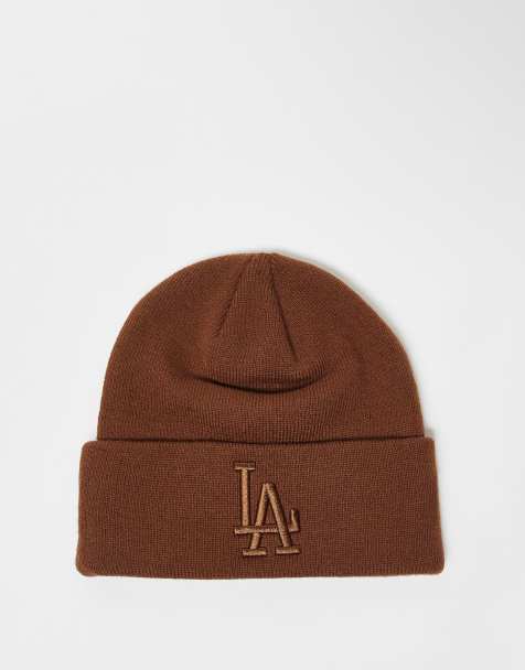 New Era - LA Dodgers - Brun hue i strik med opsmøget kant og logo - view 1