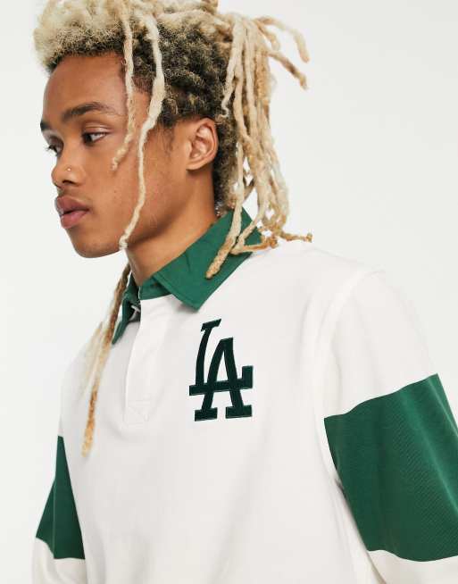 New Era LA Dodgers Camicia stile rugby bianco sporco In esclusiva per ASOS