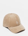 [New Era] New Era LA Dodgers cord 9Twenty cap in beige-Neutral One Size BEIGE