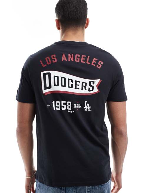 New Era – LA Dodgers – Czarny T-shirt z grafiką na plecach, 4 z 4