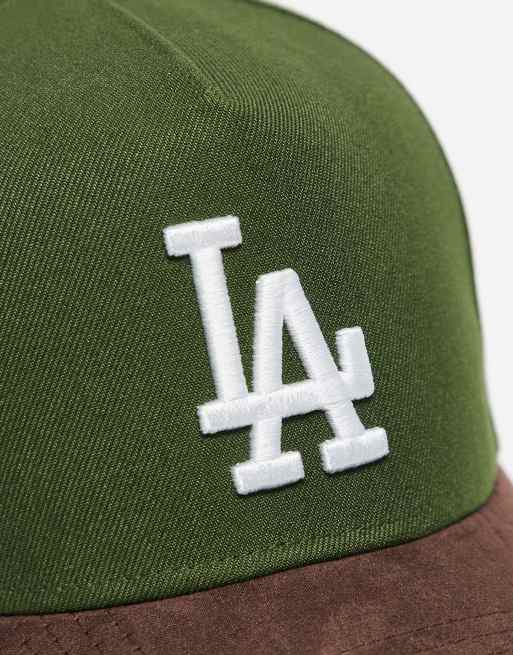 New Era - LA Dodgers - E-frame - Pet in groen met contrasterende klep in bruin imitatiesuède, 2 van 3