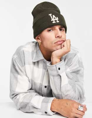 New Era LA Dodgers essential beanie in brown - ASOS Price Checker