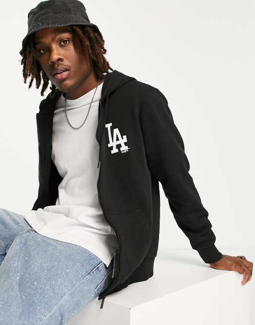 New Era LA Dodgers pinstripe hoodie in green exclusive to ASOS