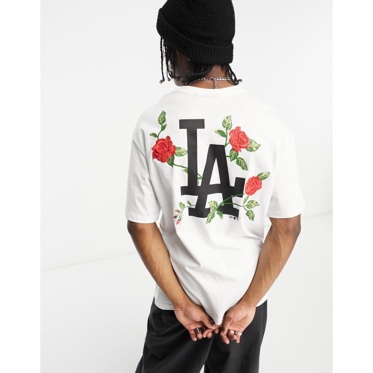 New Era LA Dodgers old english backprint t-shirt in black