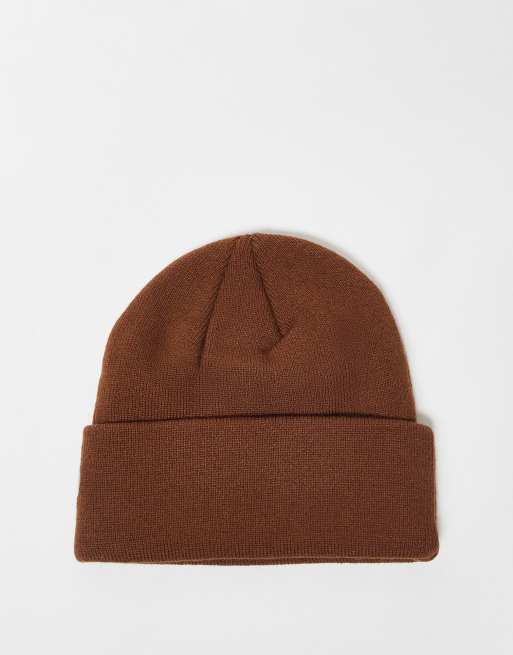 New Era - LA Dodgers - Gebreide beanie met logo op omslag in bruin, 2 van 3