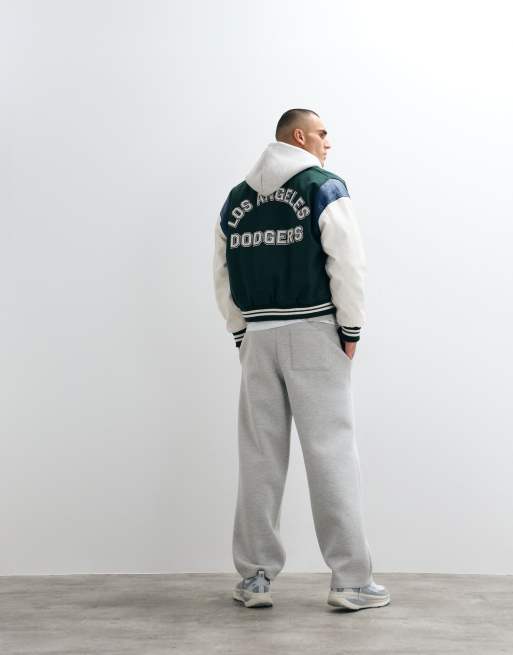 New Era - LA Dodgers - Giacca stile college in misto lana verde multicolore, 2 di 5