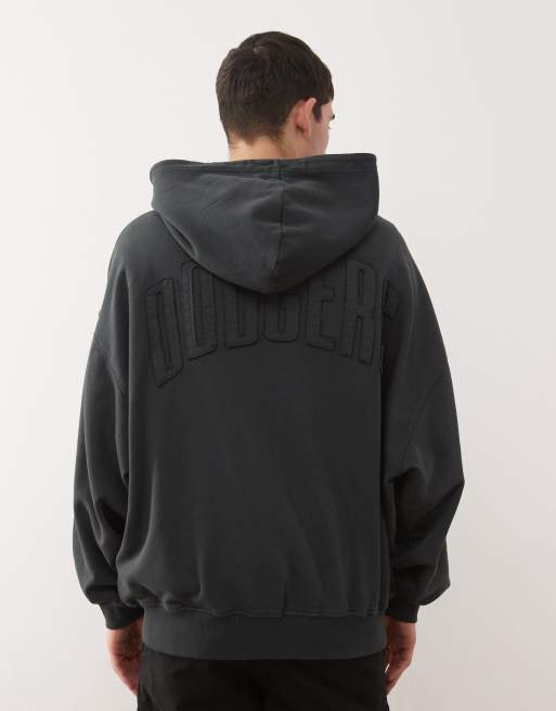 New Era – LA Dodgers – Grå huvtröja med dragkedja och logga, 3 av 5
