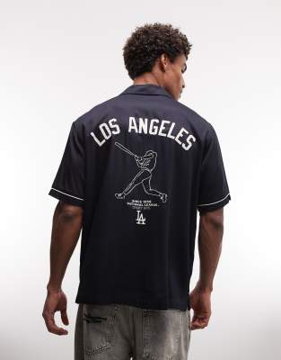 LA Dodgers - Hemd in Marineblau mit Logo und Reverskragen-Navy Navy M