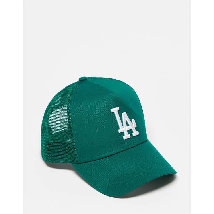 New Era LA Dodgers mesh applique t-shirt in green exclusive to ASOS