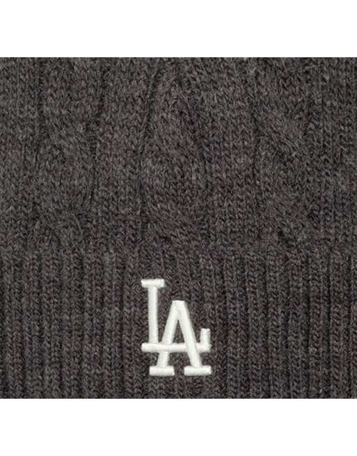 New Era LA Dodgers kabelstrikket hue med opslag i grå, 2 af 3