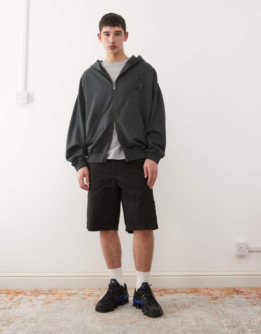 New Era – LA Dodgers – Kapuzenjacke in verwaschenem Grau mit Logo, 2 von 5