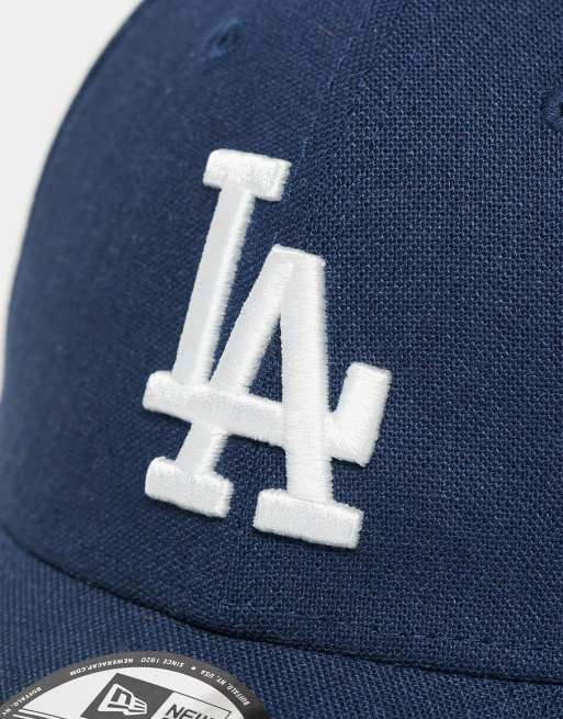 New Era LA Dodgers linen 9forty cap in navy ASOS