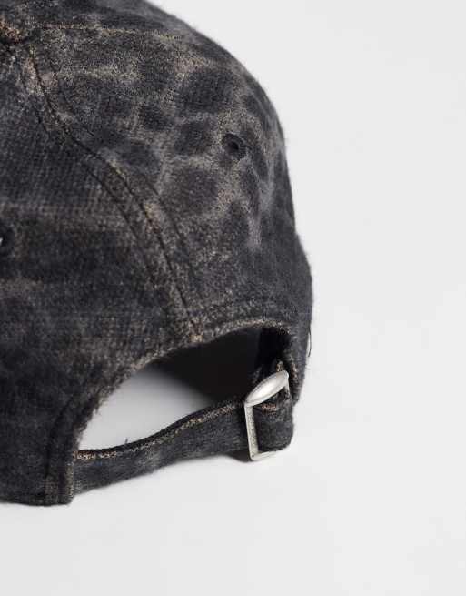New Era LA Dodgers logo womens 9forty leopard print cap in black, 3 of 3