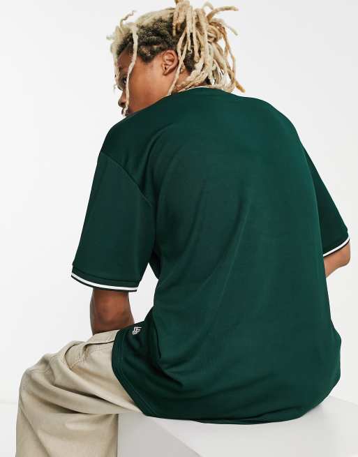 New Era LA Dodgers mesh applique t-shirt in green exclusive to ASOS