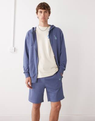 New Era New Era LA Dodgers mini logo jersey shorts in blue
