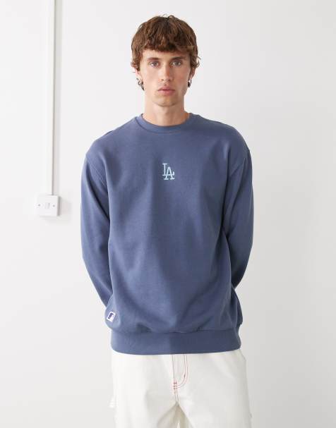 New Era LA Dodgers mini logo sweatshirt in blue - view 1