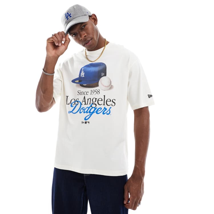 New Era LA Dodgers motif t-shirt in white | ASOS