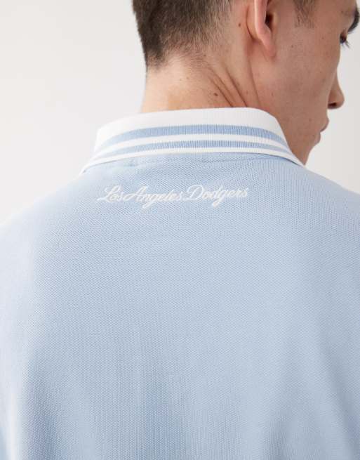 New Era – LA Dodgers – Niebieska koszulka polo ze wstawką, 4 z 4
