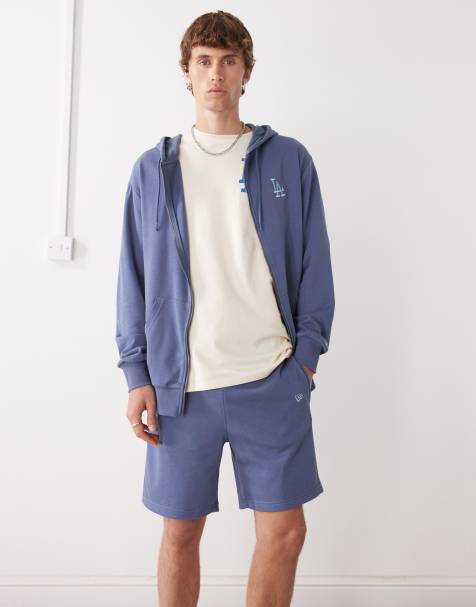 New Era LA Dodgers mini logo jersey shorts in blue