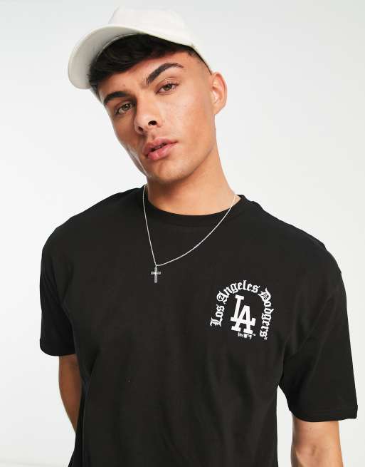 New Era LA Dodgers two tone oversized t-shirt in off white exclusive to ASOS