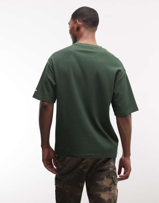 New Era – LA Dodgers – Oversize-T-Shirt in Dunkelgrün mit Waffelstruktur und Logo, 5 von 5