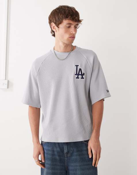 New Era – LA Dodgers – Oversize-T-Shirt in Weiß mit Waffelstruktur - view 1
