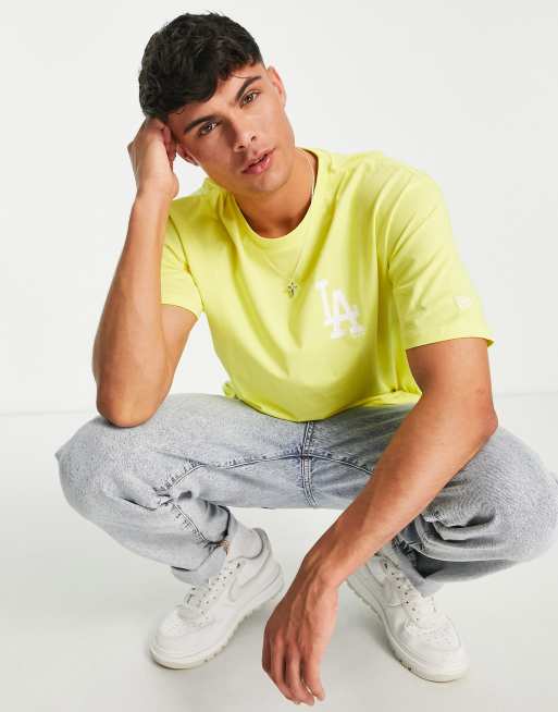 New Era LA Dodgers oversize t-shirt in yellow