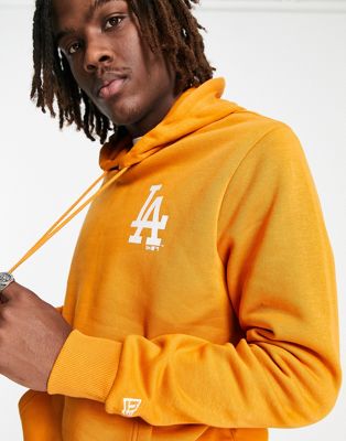 New Era LA Dodgers oversized backprint hoodie in orange