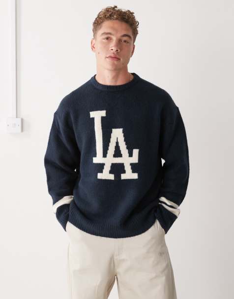 New Era LA Dodgers oversized knitted jumper in navy - view 1